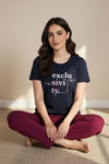 Zivame Knit Cotton Sleep Top - Naval Academy — thumbnail 1